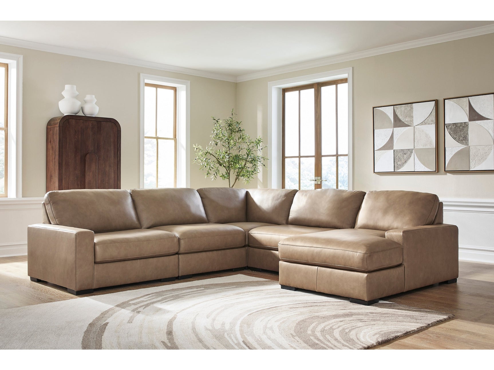 Veronella Sahara 5-Piece Sectional with Right Chaise - Ornate Home