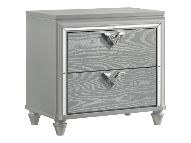 Veronica Light Silver Nightstand - Ornate Home