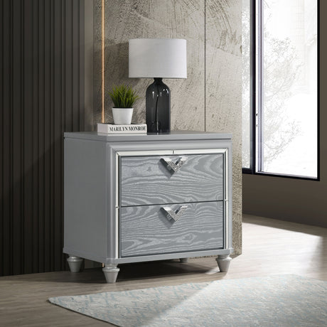 Veronica Light Silver Nightstand - Ornate Home