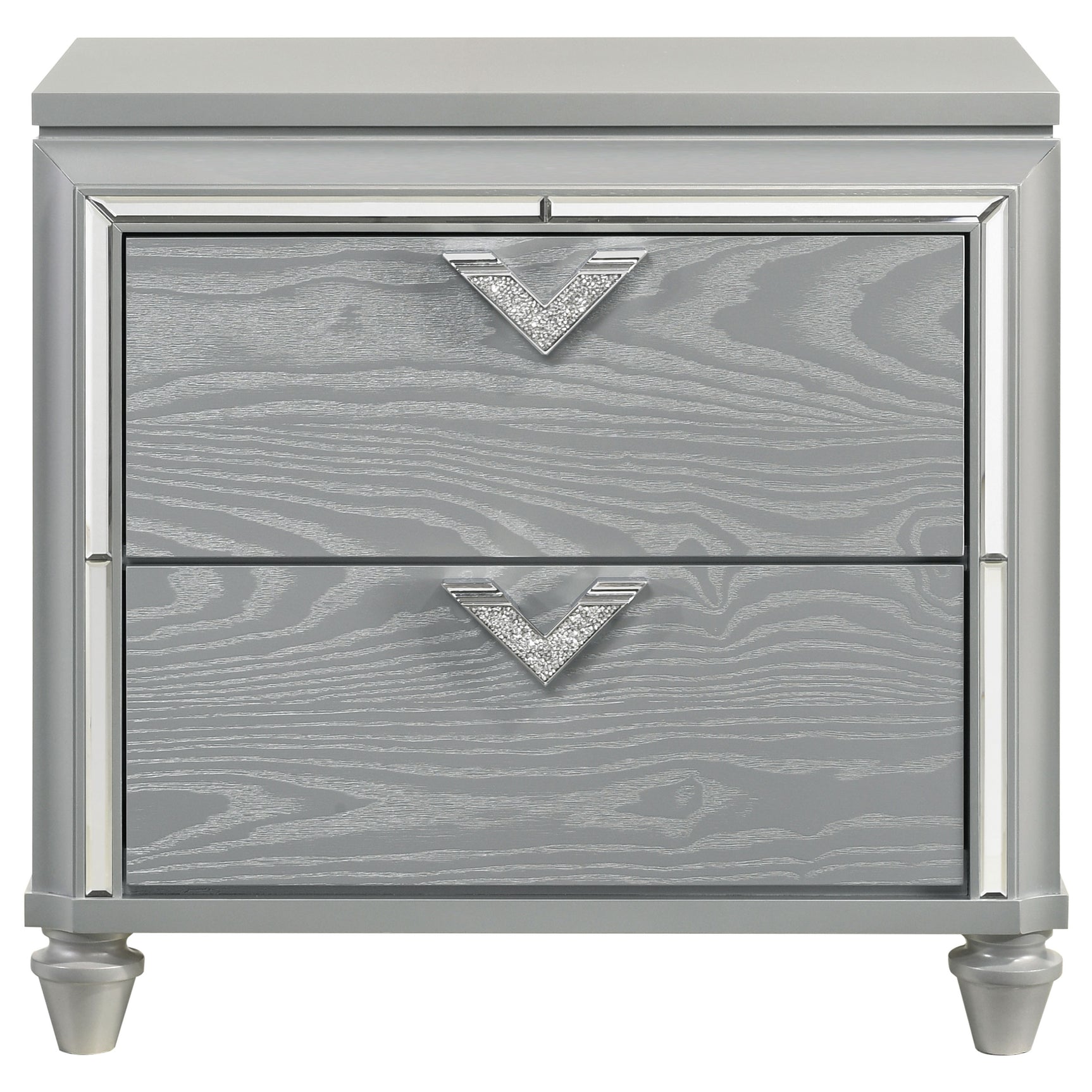 Veronica Light Silver Nightstand - Ornate Home