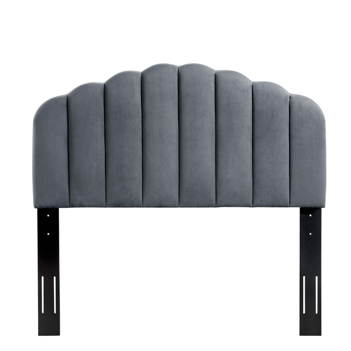 Veronique Charcoal Performance Velvet Twin Headboard - Ornate Home