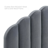 Veronique Charcoal Performance Velvet Twin Headboard - Ornate Home