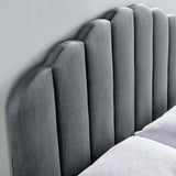Veronique Charcoal Performance Velvet Twin Headboard - Ornate Home