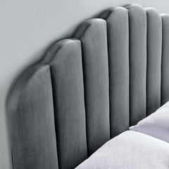 Veronique Charcoal Performance Velvet Twin Headboard - Ornate Home