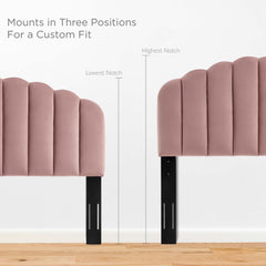 Veronique Dusty Rose Performance Velvet Full/Queen Headboard - Ornate Home