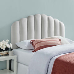 Veronique Light Gray Performance Velvet Full/Queen Headboard - Ornate Home