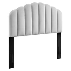 Veronique Light Gray Performance Velvet Full/Queen Headboard - Ornate Home