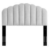 Veronique Light Gray Performance Velvet Full/Queen Headboard - Ornate Home