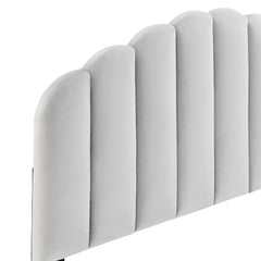 Veronique Light Gray Performance Velvet Full/Queen Headboard - Ornate Home
