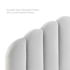 Veronique Light Gray Performance Velvet Full/Queen Headboard - Ornate Home