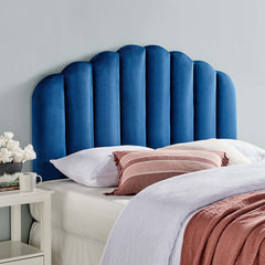 Veronique Navy Performance Velvet Full/Queen Headboard - Ornate Home