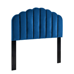 Veronique Navy Performance Velvet Full/Queen Headboard - Ornate Home