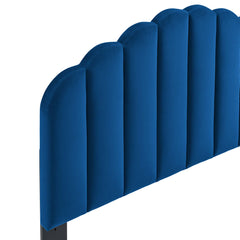 Veronique Navy Performance Velvet Full/Queen Headboard - Ornate Home