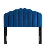 Veronique Navy Performance Velvet Full/Queen Headboard - Ornate Home