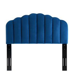 Veronique Navy Performance Velvet Full/Queen Headboard - Ornate Home