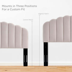 Veronique Pink Performance Velvet Twin Headboard - Ornate Home