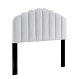 Veronique White Performance Velvet Full/Queen Headboard - Ornate Home
