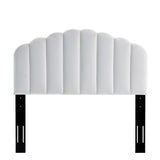 Veronique White Performance Velvet Full/Queen Headboard - Ornate Home