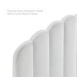 Veronique White Performance Velvet Full/Queen Headboard - Ornate Home