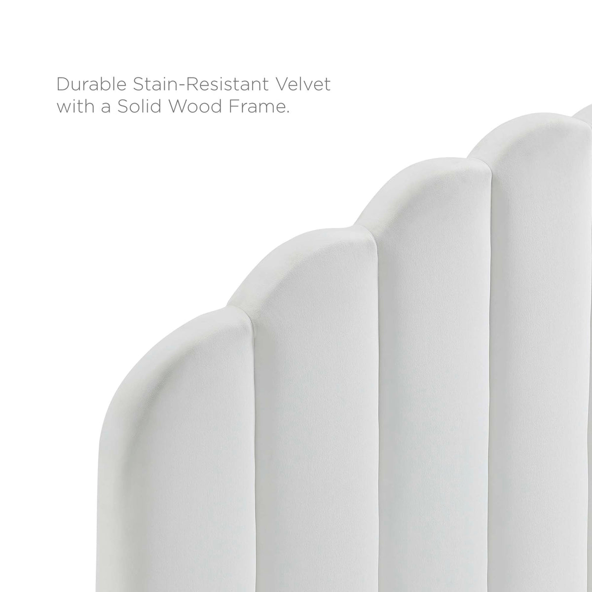 Veronique White Performance Velvet Full/Queen Headboard - Ornate Home