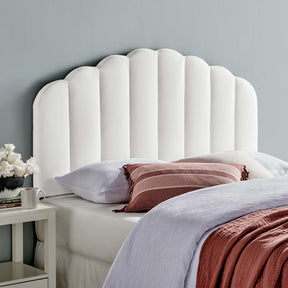 Veronique White Performance Velvet Twin Headboard - Ornate Home