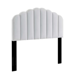 Veronique White Performance Velvet Twin Headboard - Ornate Home