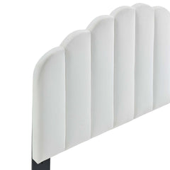 Veronique White Performance Velvet Twin Headboard - Ornate Home