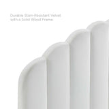 Veronique White Performance Velvet Twin Headboard - Ornate Home