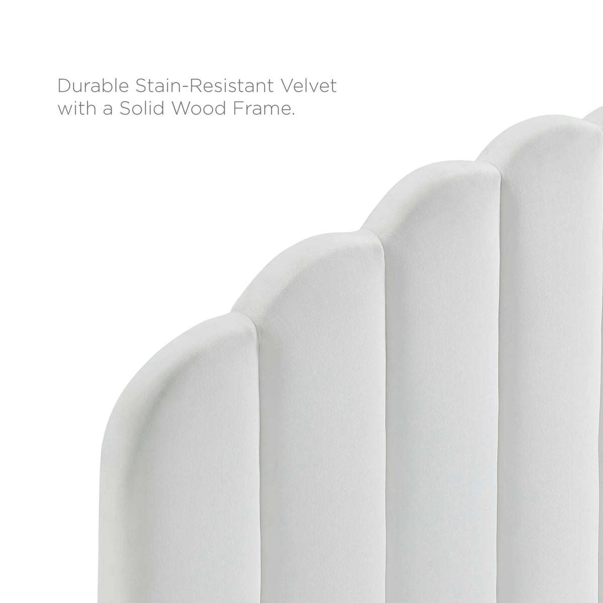 Veronique White Performance Velvet Twin Headboard - Ornate Home