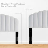 Veronique White Performance Velvet Twin Headboard - Ornate Home