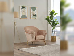 Versace Beige 3-pieces (Sofa & Loveseat & Chair) Living Room Set - Ornate Home