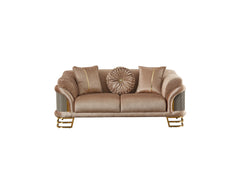 Versace Beige 3-pieces (Sofa & Loveseat & Chair) Living Room Set - Ornate Home