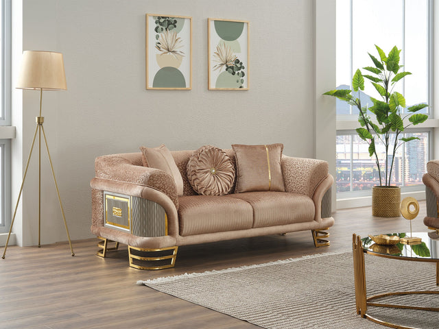 Versace Beige Loveseat - Ornate Home