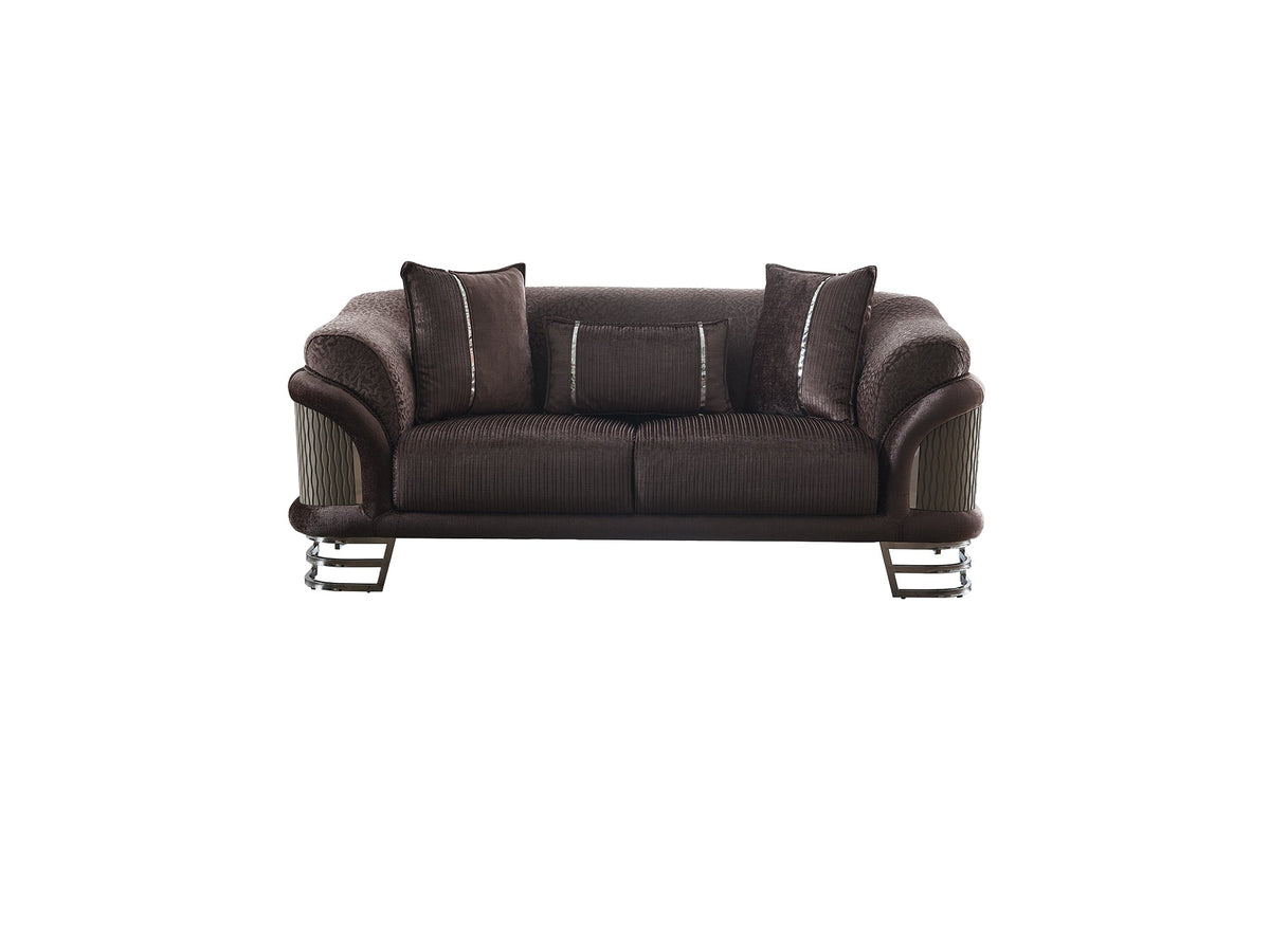 Versace Dark Grey 3-pieces (Sofa & Loveseat & Chair) Living Room Set - Ornate Home