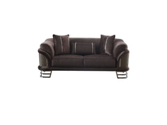 Versace Dark Grey Stationary Loveseat - Ornate Home