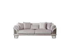 Versace Light Grey Stationary Sofa - Ornate Home