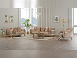 Versace Beige 3-pieces (Sofa & Loveseat & Chair) Living Room Set