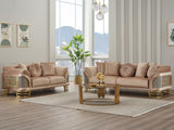 Versace Beige 3-pieces (Sofa & Loveseat & Chair) Living Room Set