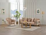 Versace Beige 3-pieces (Sofa & Loveseat & Chair) Living Room Set