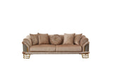 Versace Beige 3-pieces (Sofa & Loveseat & Chair) Living Room Set