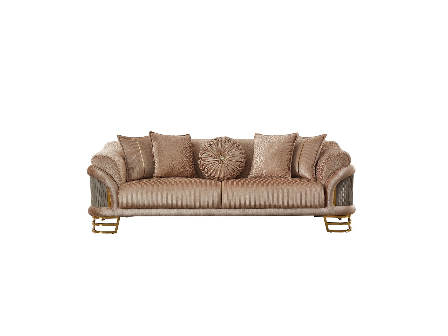 Versace Beige 3-pieces (Sofa & Loveseat & Chair) Living Room Set
