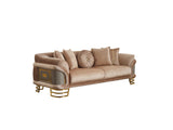 Versace Beige 3-pieces (Sofa & Loveseat & Chair) Living Room Set
