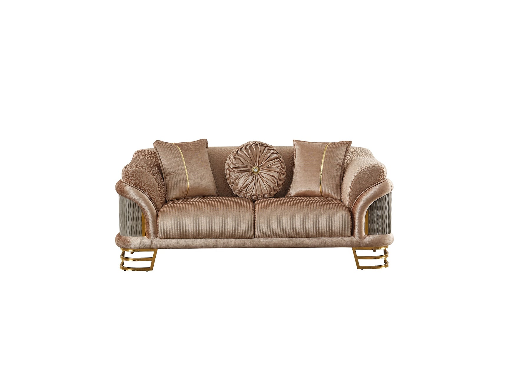Versace Beige 3-pieces (Sofa & Loveseat & Chair) Living Room Set