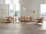 Versace Beige 3-pieces (Sofa & Loveseat & Chair) Living Room Set