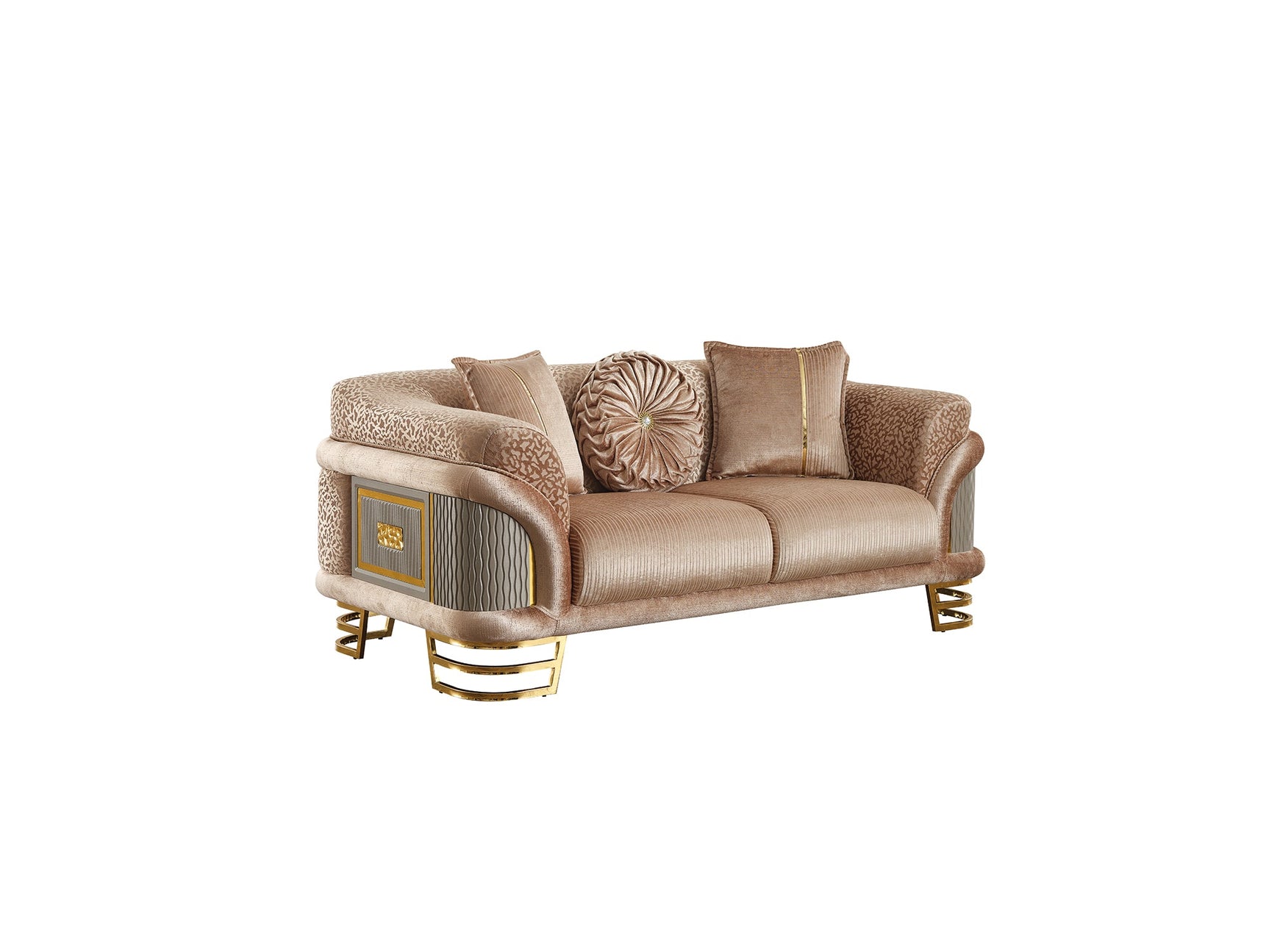 Versace Beige 3-pieces (Sofa & Loveseat & Chair) Living Room Set