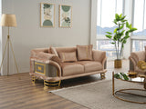 Versace Beige 3-pieces (Sofa & Loveseat & Chair) Living Room Set