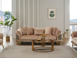 Versace Beige 3-pieces (Sofa & Loveseat & Chair) Living Room Set