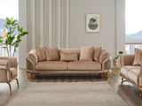 Versace Beige 3-pieces (Sofa & Loveseat & Chair) Living Room Set