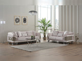 Versace Light Grey 3-pieces (Sofa & Loveseat & Chair) Living Room Set