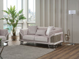 Versace Light Grey 3-pieces (Sofa & Loveseat & Chair) Living Room Set